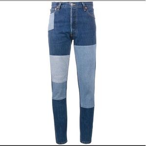Re/Done Patchwork High rise Slim jeans